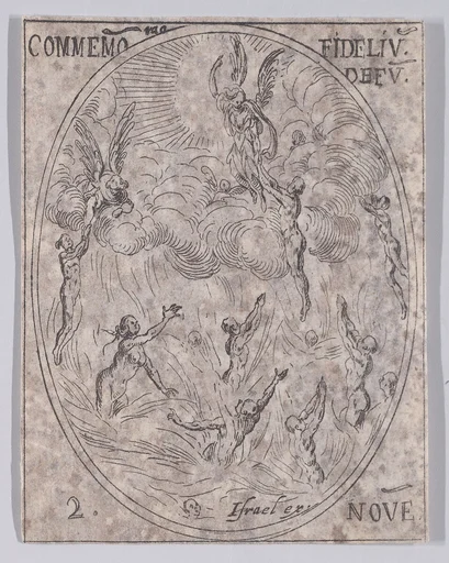 La Commémoration des Morts (All Souls' Day), from November 2nd, from "Les Images De Tous Les Saincts et Saintes de L'Année" (Images of All of the Saints and Religious Events of the Year)