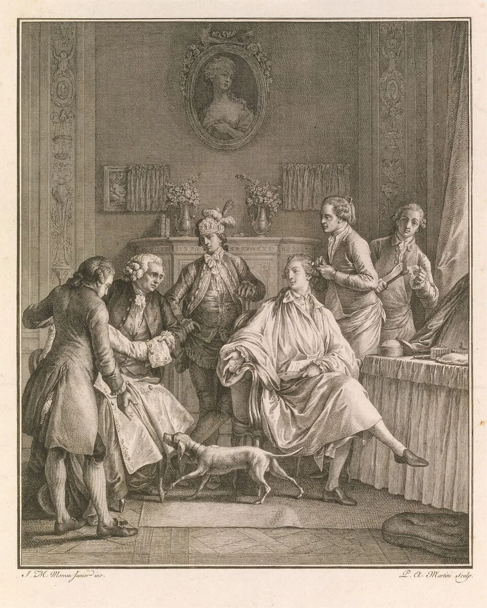 The Morning Toilet (La Petite Toilette), from "Le Monument du Costume" — Jean Michel Moreau the Younger|Pietro Antonio Martini