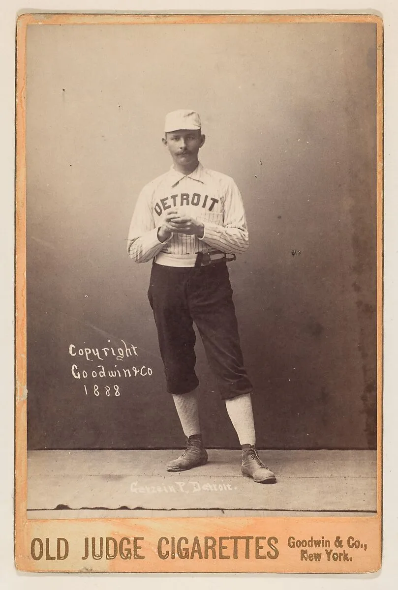 Charlie Getzein, Pitcher, Detroit, from the series Old Judge Cigarettes — Goodwin & Company