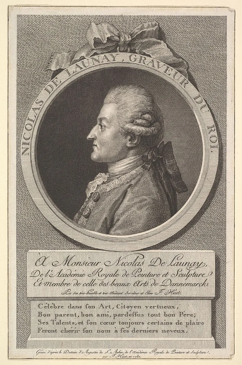 Portrait of Nicolas de Launay — Augustin de Saint-Aubin|F. Huot|Nicolas de Launay
