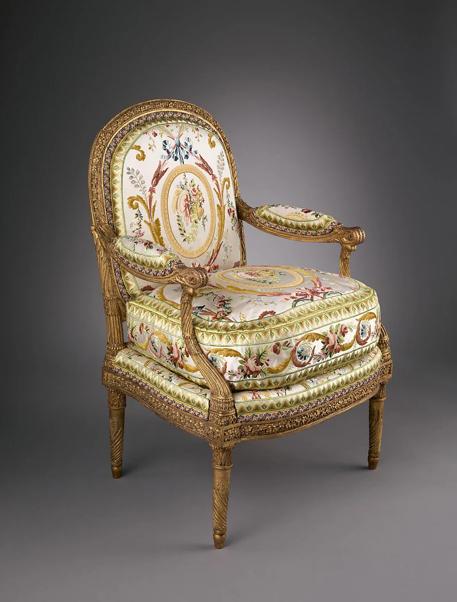 Armchair (fauteuil à la reine) — Jacques Gondouin|Madame Pierre-Edme Babel|Claude-François Capin|François II Foliot|Marie-Catherine Renon