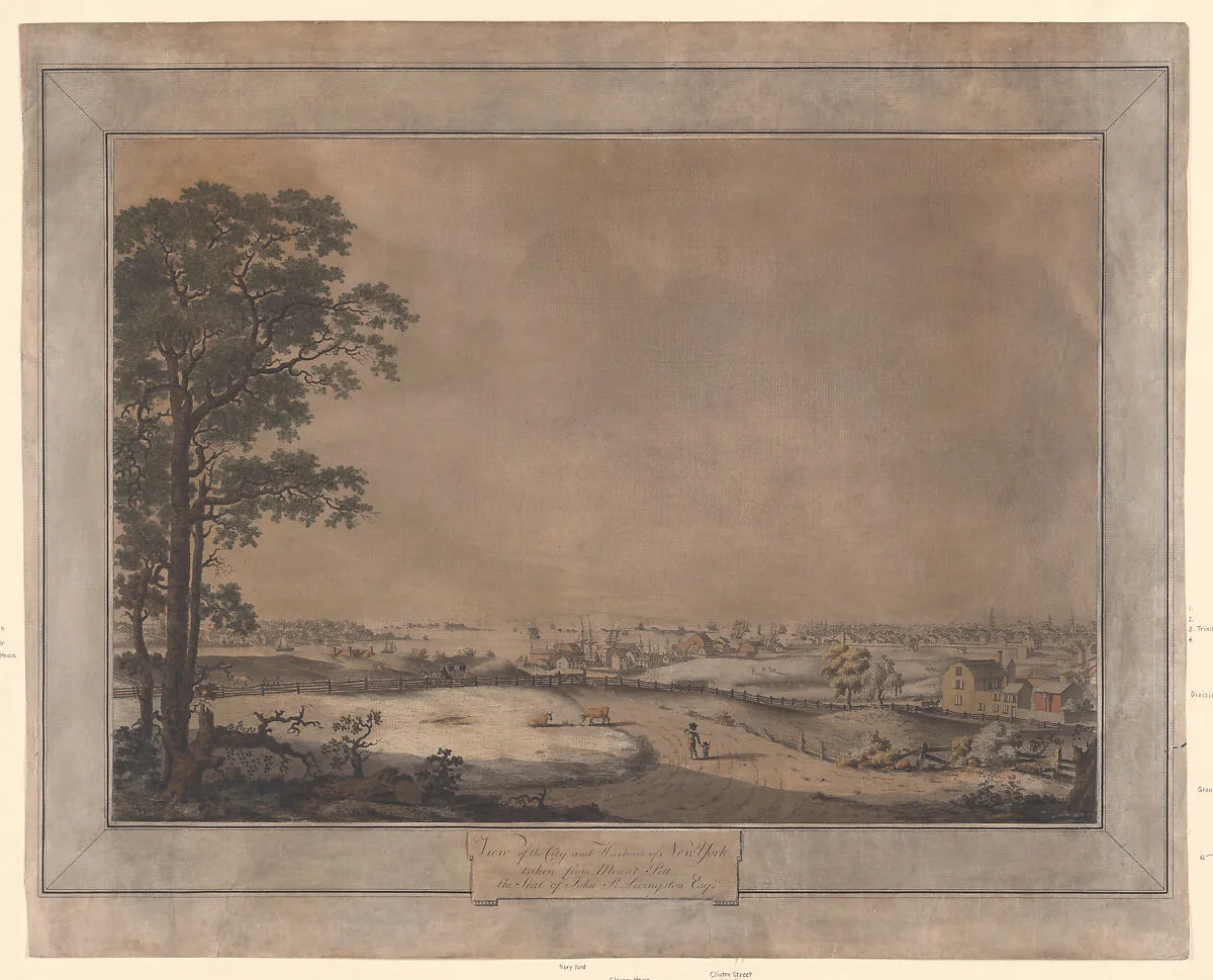 View of the City and Harbour of New York taken from Mount Pitt, the Seat of John R. Livingston, Esq. — Charles B. J. F. de Saint-Mémin