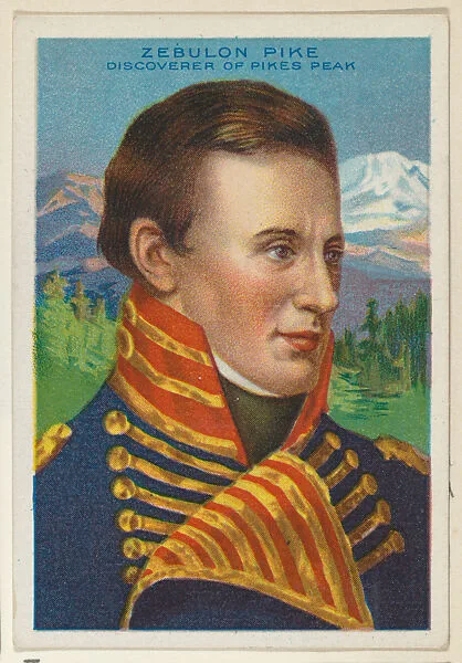 Zebulon Pike, Discoverer of Pikes Peak, from the "Heroes of History" series (T68), issued with Miners Extra Smoking Tobacco, Natural Leaf Scrap, and Royal Bengals Little Cigars — Royal Bengals Little Cigars|Zebulon Pike