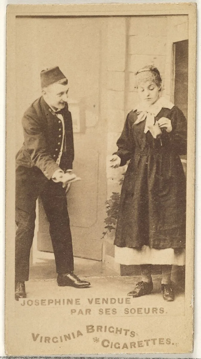 Josephine Vendue, Par Ses Soeurs, from the Actors and Actresses series (N45, Type 1) for Virginia Brights Cigarettes — Allen & Ginter