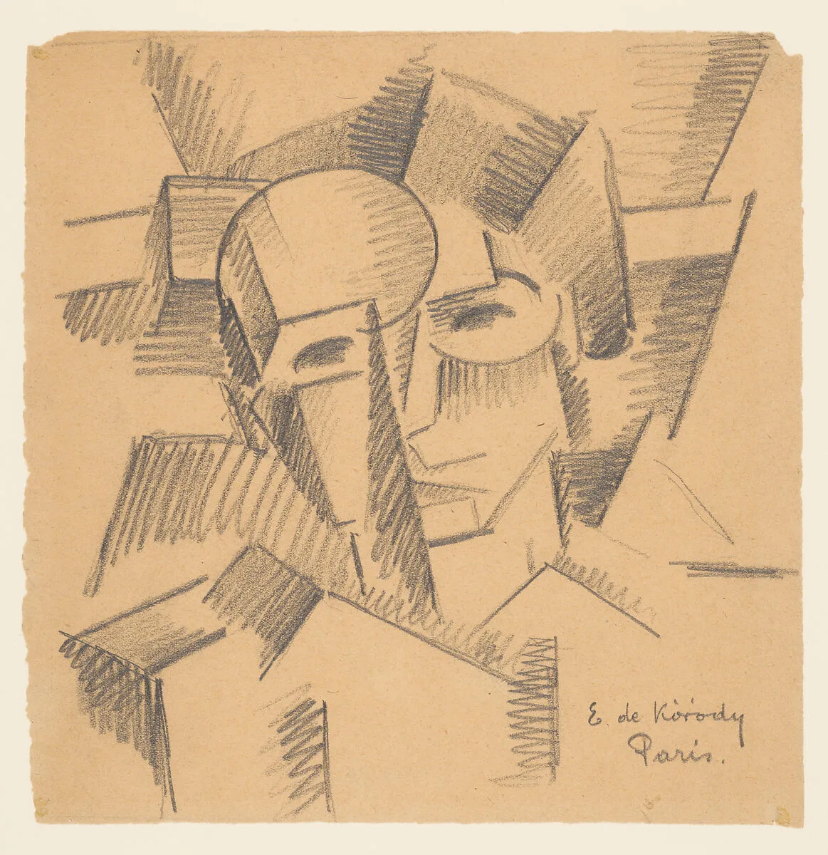 Cubist Study of A Head — Elemér de Kóródy