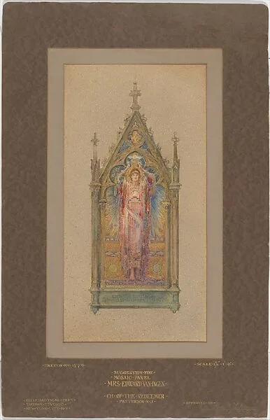 Suggestion for mosaic panel, Mrs. Edward Van Ingen, Church of the Redeemer, Patterson, New Jersey — Louis C. Tiffany|Tiffany Studios