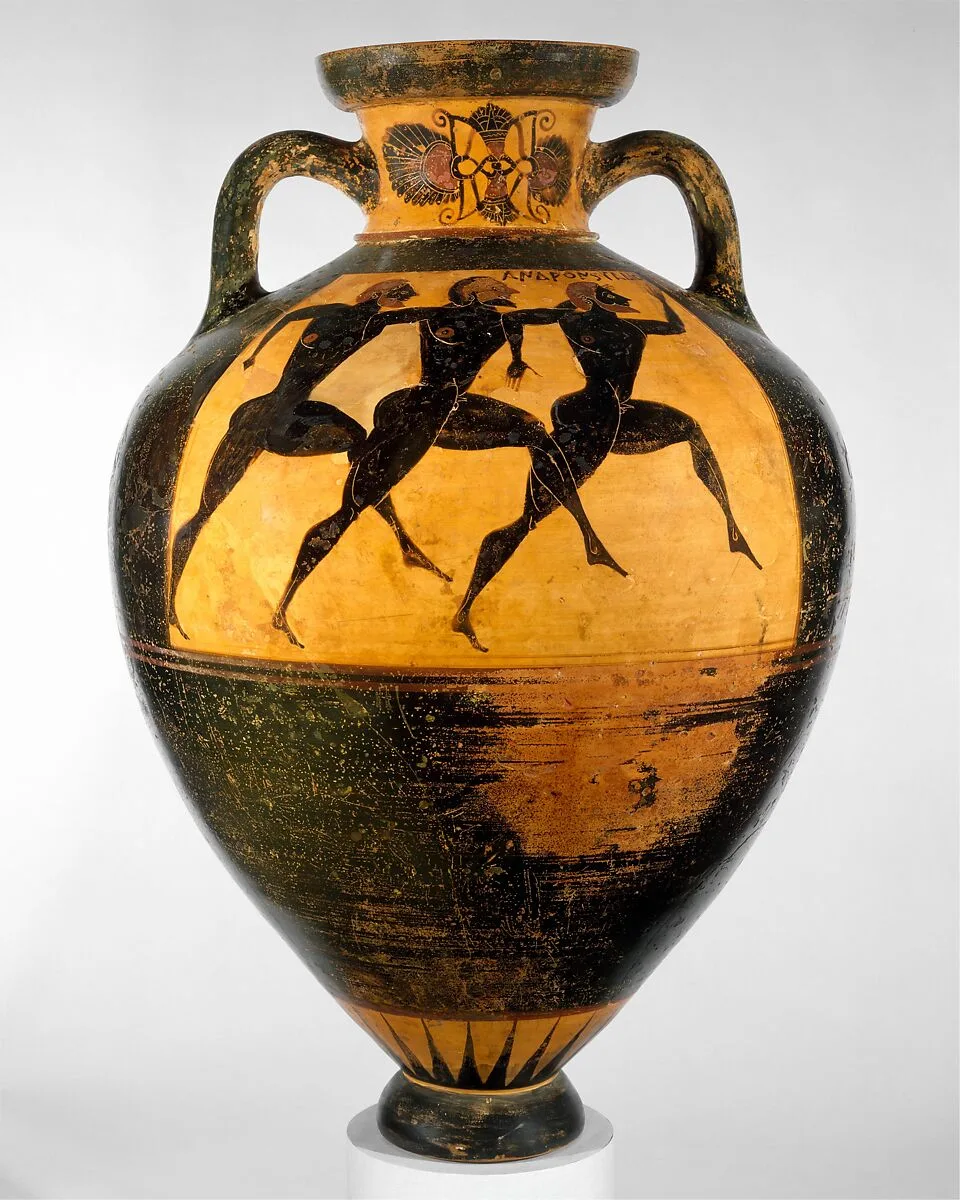 Terracotta Panathenaic prize amphora (jar) — Nikias|Sikelos