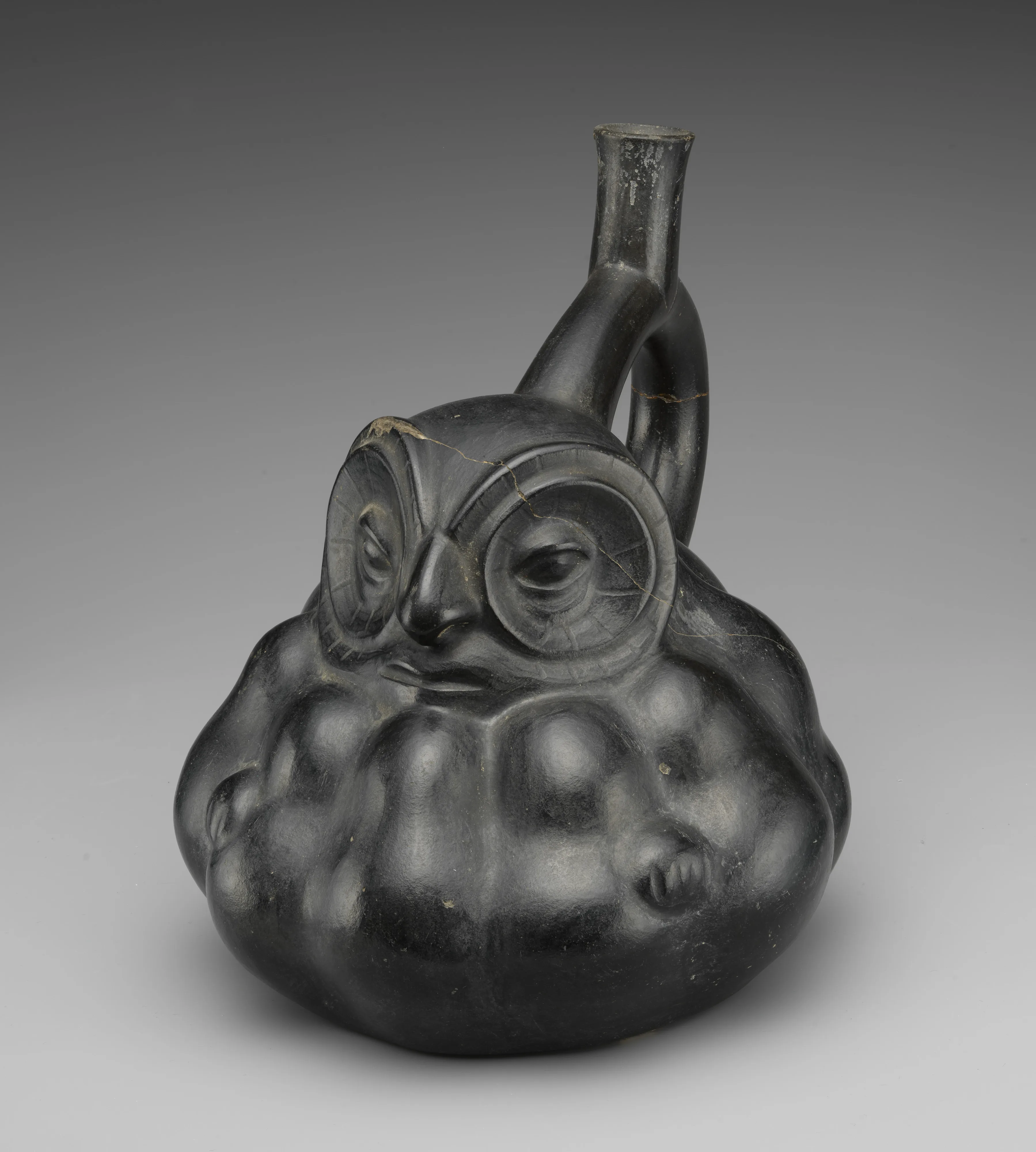Stirrup Spout Bottle with Owl — Unknown