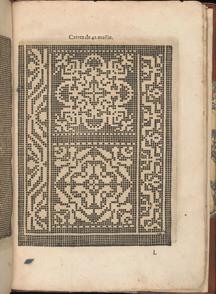 Les Secondes Oeuvres, et Subtiles Inventions De Lingerie du Seigneur Federic de Vinciolo Venitien, page 41 (recto) — Federico de Vinciolo|Jean Le Clerc|Catherine de Bourbon