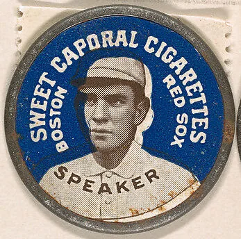 Speaker, Boston Red Sox (blue), from the Domino Discs series (PX7), issued by Kinney Brothers — Kinney Brothers Tobacco Company