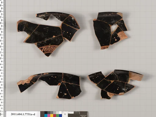 Terracotta rim fragments of a kylix (drinking cup)