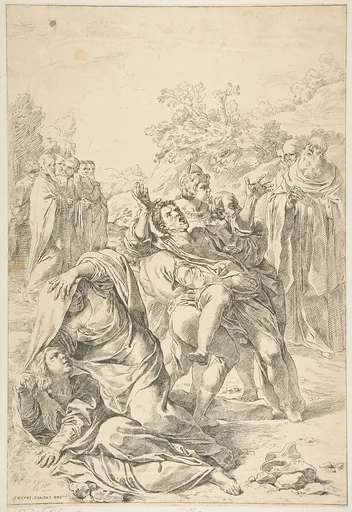 Saint Benedict exorcising a demon