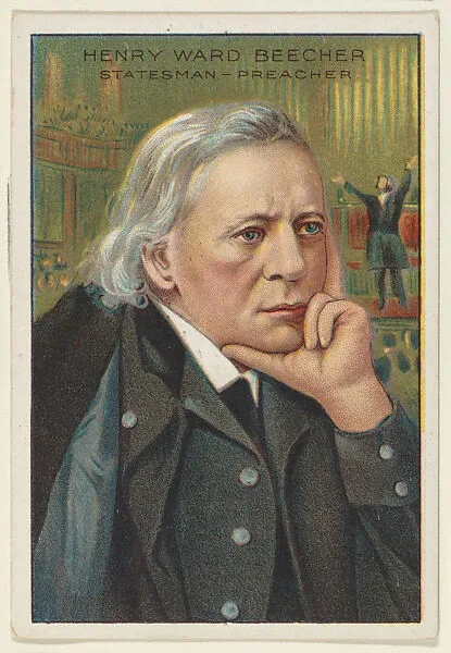 Henry Ward Beecher, Statesman, Preacher, from the "Heroes of History" series (T68), issued with Miners Extra Smoking Tobacco, Natural Leaf Scrap, and Royal Bengals Little Cigars — Henry Ward Beecher|Royal Bengals Little Cigars
