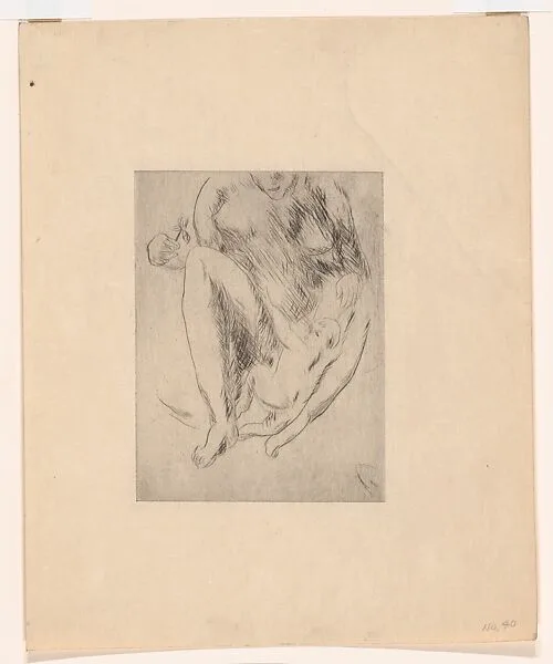 Seated Nude Woman and Child — Yasuo Kuniyoshi