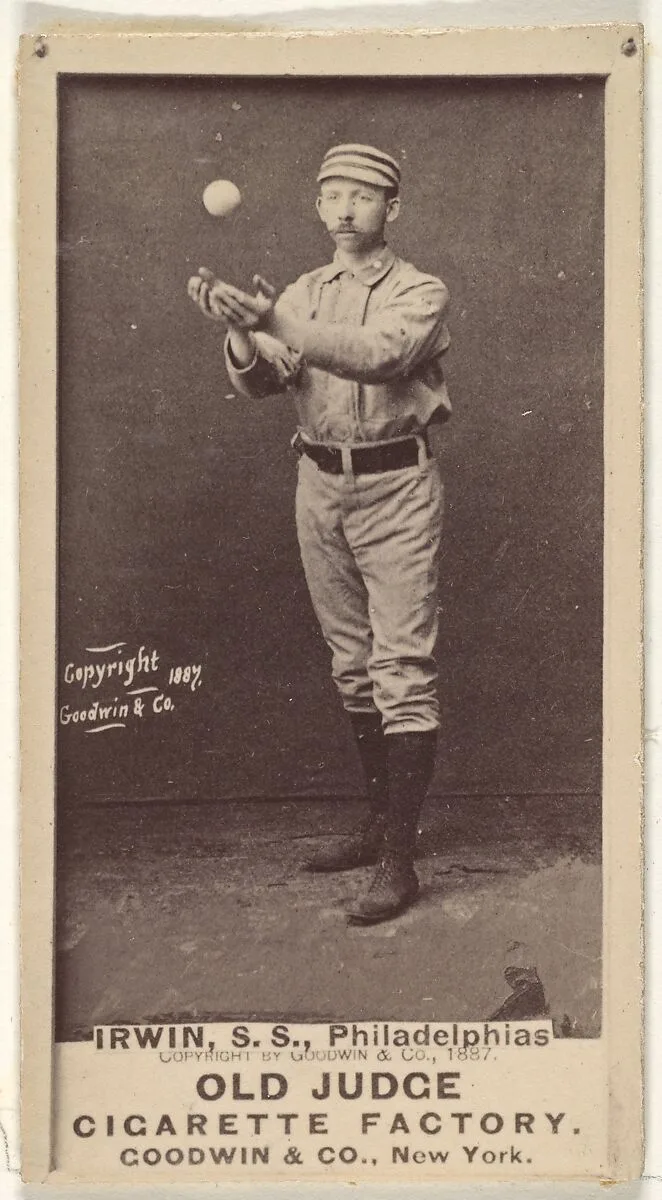 Arthur Albert "Doc" Irwin, Shortstop, Philadelphia, from the Old Judge series (N172) for Old Judge Cigarettes — Goodwin & Company