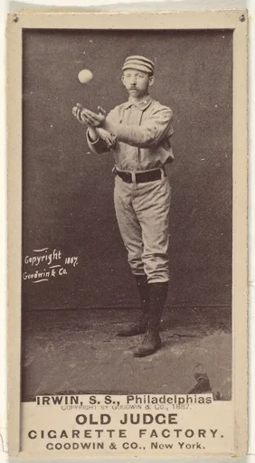 Arthur Albert "Doc" Irwin, Shortstop, Philadelphia, from the Old Judge series (N172) for Old Judge Cigarettes