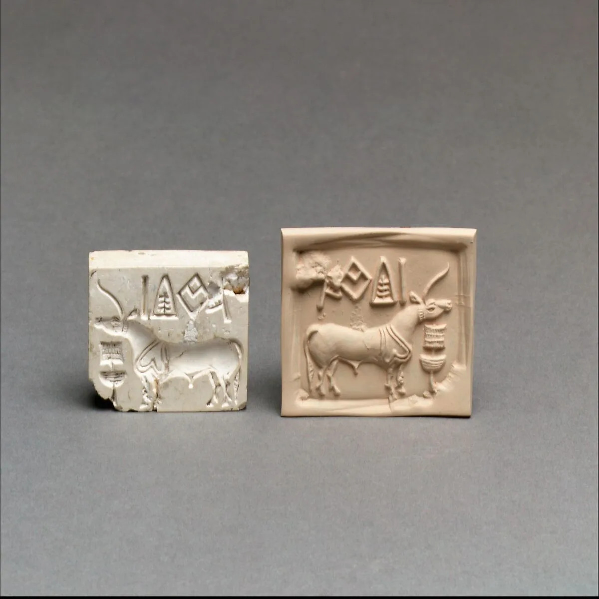 Stamp seal and modern impression: unicorn and incense burner (?) — Unknown