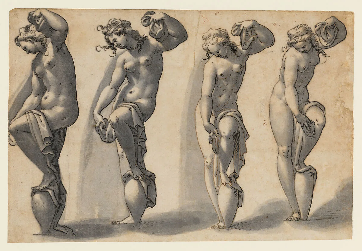 Four Studies after Giambologna's "Venus Leaving the Bath" — Hans Bock the Younger|Bartholomeus Spranger