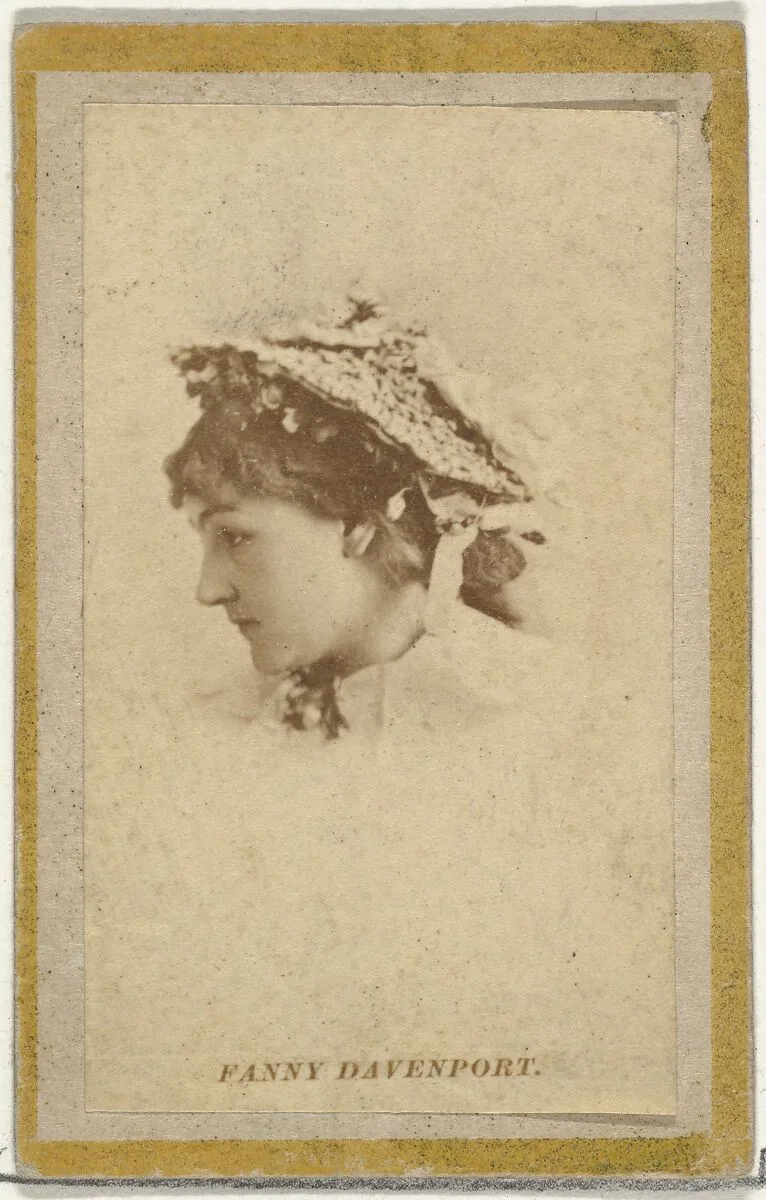 Fanny Davenport, from the Actresses and Celebrities series (N60, Type 2) promoting Little Beauties Cigarettes for Allen & Ginter brand tobacco products — Allen & Ginter