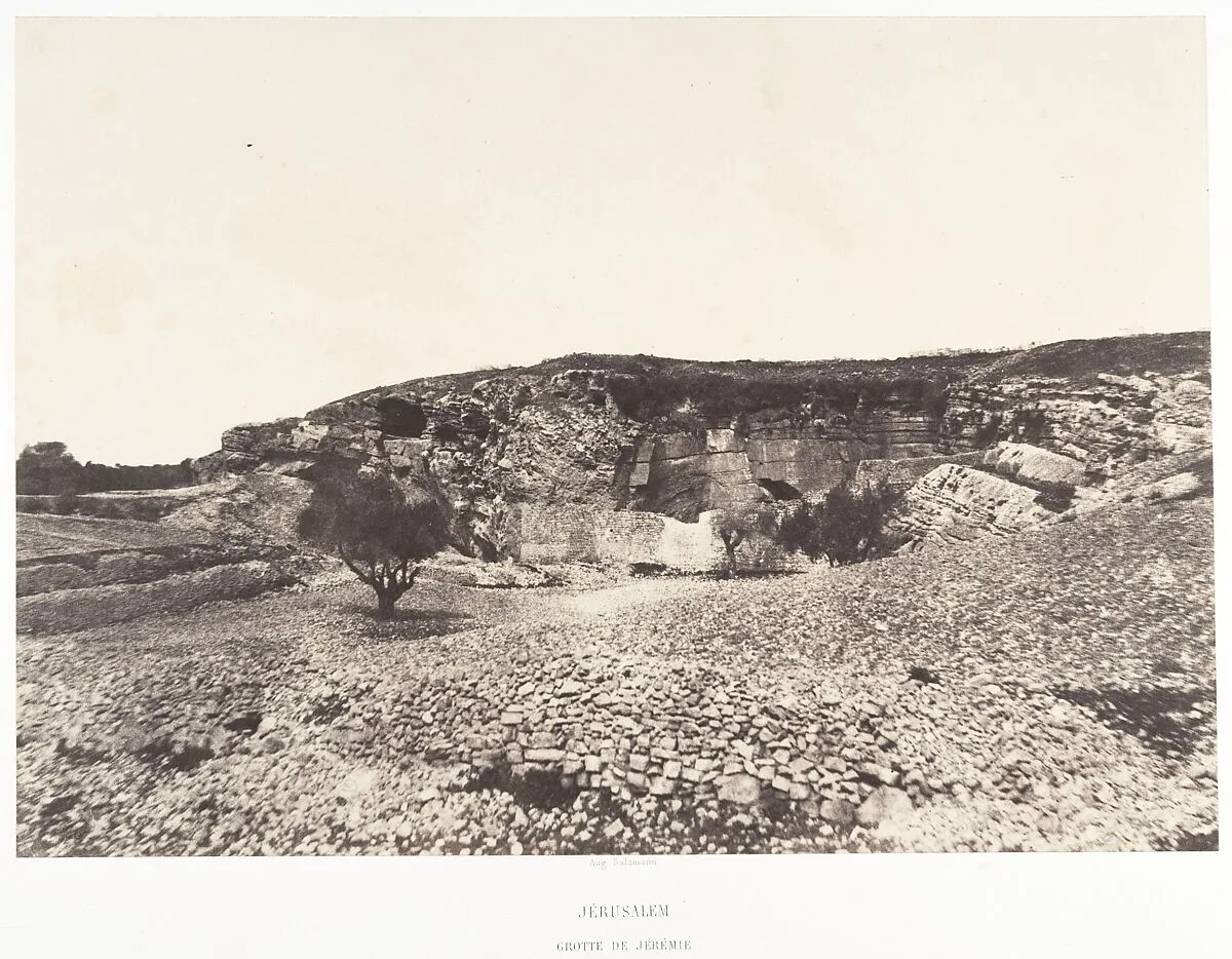 Jérusalem, Grotte de Jérémie — Auguste Salzmann|Imprimerie photographique de Blanquart-Évrard, à Lille
