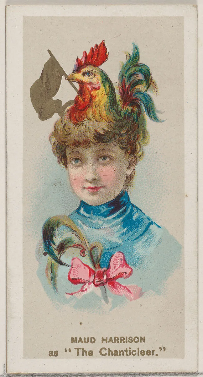 Maud Harrison as "The Chanticleer," from the series Fancy Dress Ball Costumes (N73) for Duke brand cigarettes — W. Duke, Sons & Co.|Knapp & Company