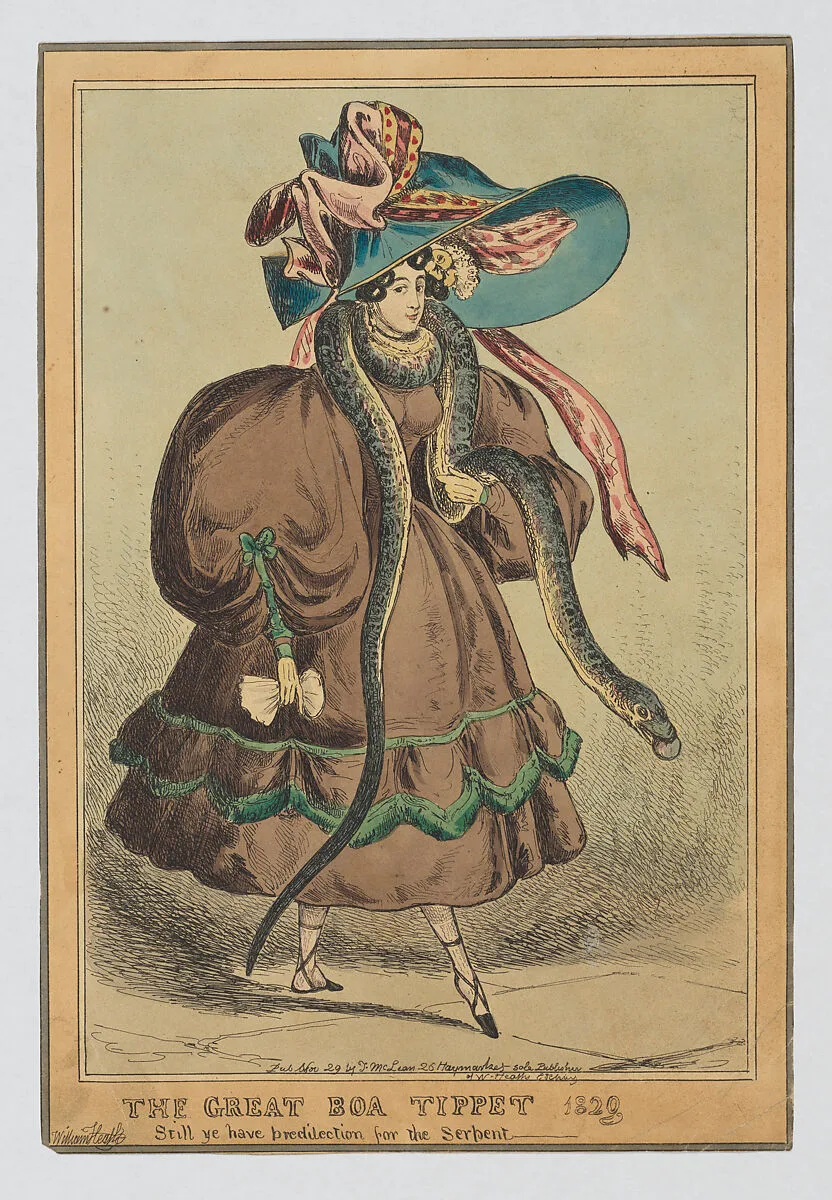 The Great Boa Tippet–"Still ye have predilection for the serpent" — Thomas McLean|William Heath ('Paul Pry')