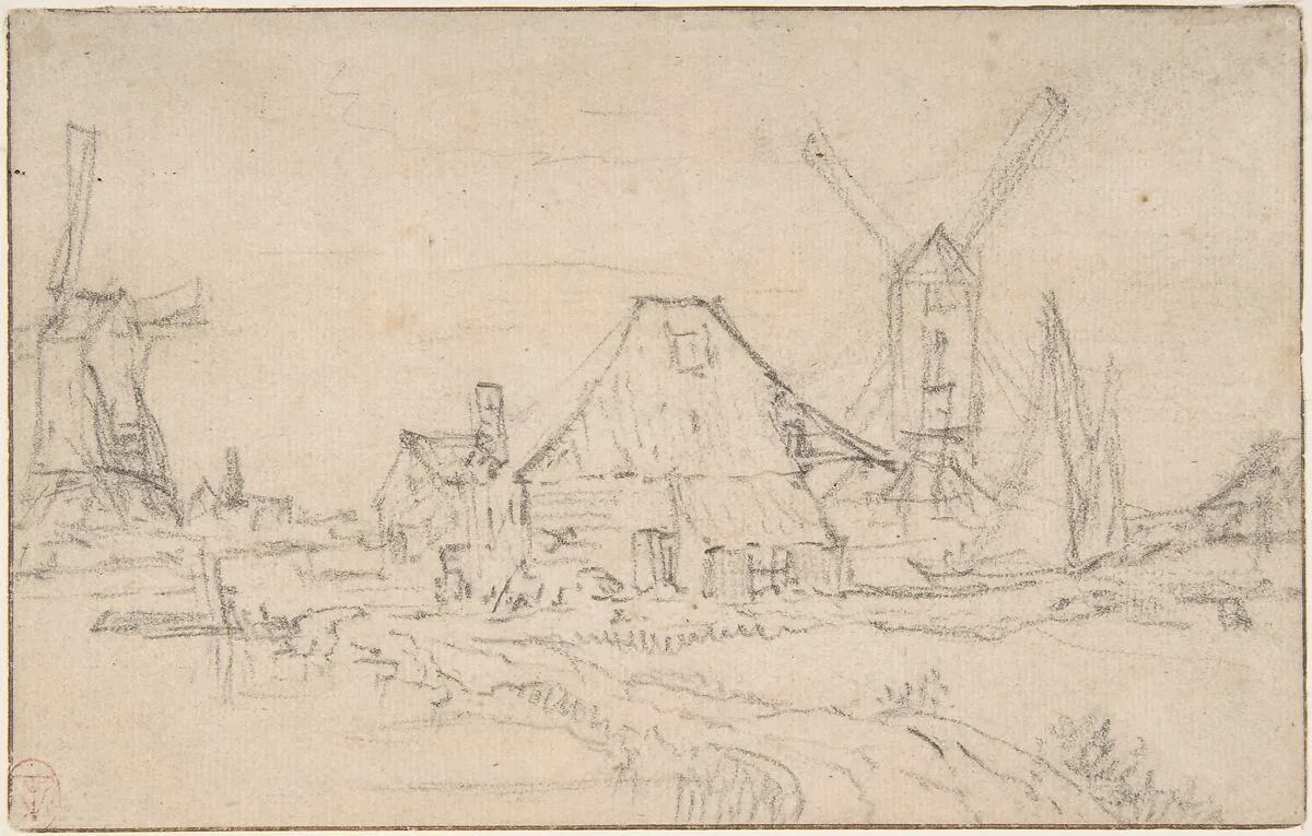 Landscape With Two Mills — Rembrandt (Rembrandt van Rijn)