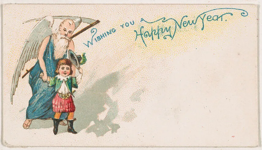 Wishing You a Happy New Year, from the New Years 1890 series (N227) issued by Kinney Bros. — Kinney Brothers Tobacco Company