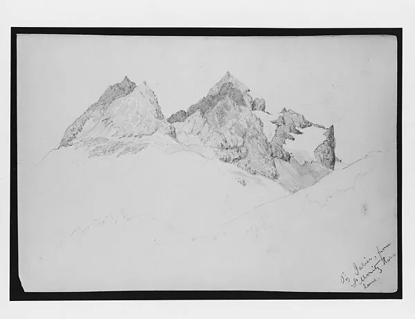 Piz Julier from St. Moritz (from Switzerland 1869 Sketchbook) — John Singer Sargent