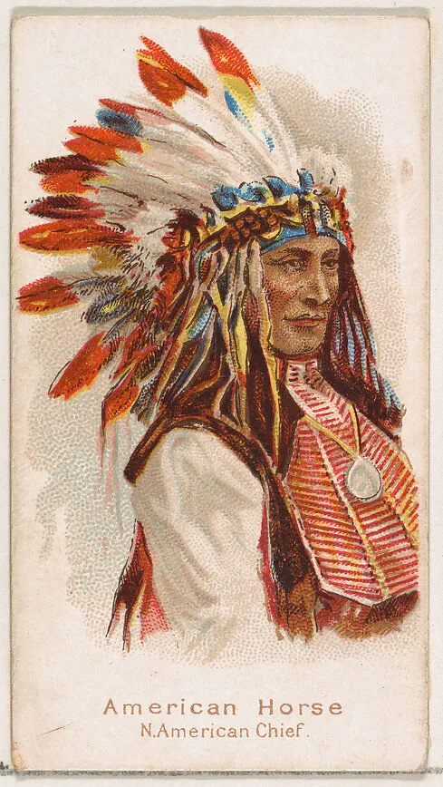 American Horse, North American Chief, from the Savage and Semi-Barbarous Chiefs and Rulers series (N189) issued by Wm. S. Kimball & Co. — William S. Kimball & Company
