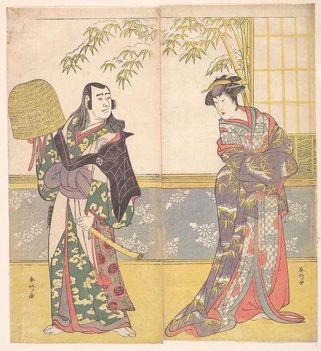 勝川春好画 三代目澤村宗十郎 三代目佐野川市松 |Kabuki Actors Sawamura Sōjūrō III and Sanogawa Ichimatsu III in "A Courtesan’s Mirror for the Eastern Provinces" (Keisei Azuma kagami)