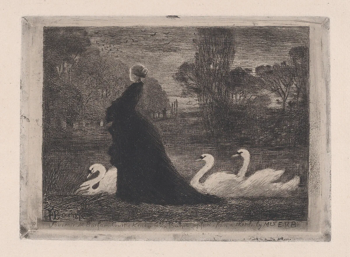 Lady of the Swans — Félix-Hilaire Buhot