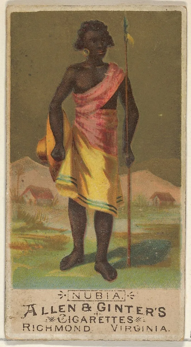Nubia, from the Natives in Costume series (N16) for Allen & Ginter Cigarettes Brands — Allen & Ginter