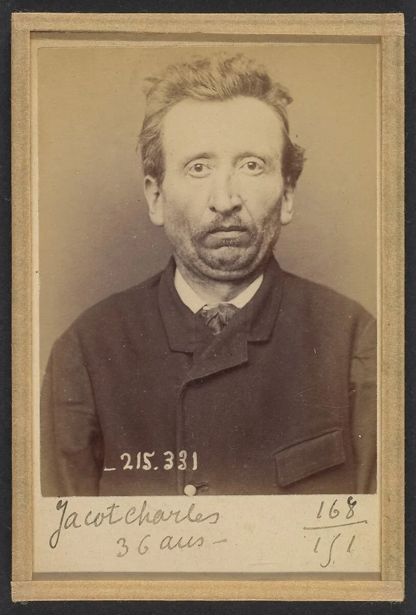 Jacot. Charles, Émile. 36 ans, né à Allenjoie (Doubs). Colporteur Anarchiste. 8/3/94. — Alphonse Bertillon
