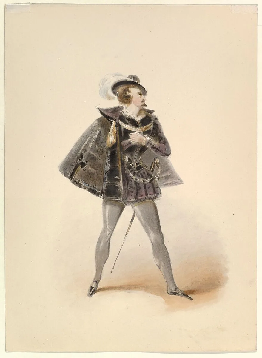 Costume Study for Belmonte in the "Abduction from the Seraglio" by W.A. Mozart — Johann Georg Christoph Fries|Angelo Quaglio