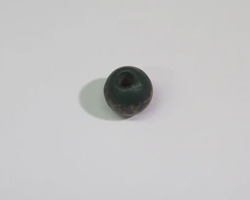Dark green bead with applied mosaic strips