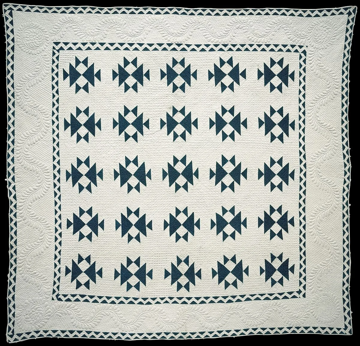 Quilt, Double X pattern — R. M.