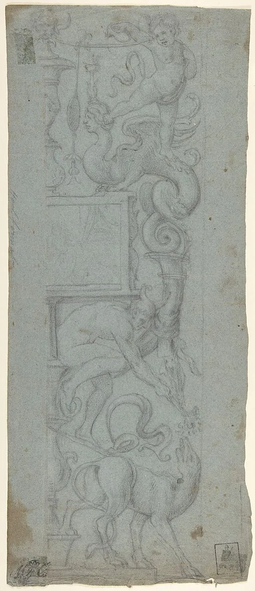 Design for a Vertical Panel — Anonymous, Italian, 17th century|Countess Margherita Cavranzola
