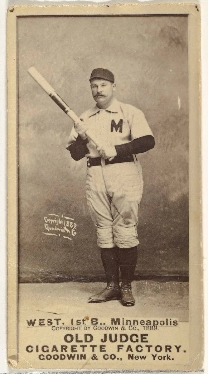 Milton Douglas "Buck" West, 1st Base, Minneapolis, from the Old Judge series (N172) for Old Judge Cigarettes — Goodwin & Company