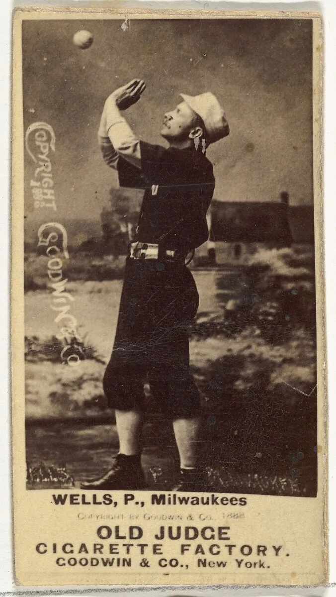Frank D. Wells, Pitcher, Milwaukee, from the Old Judge series (N172) for Old Judge Cigarettes — Goodwin & Company