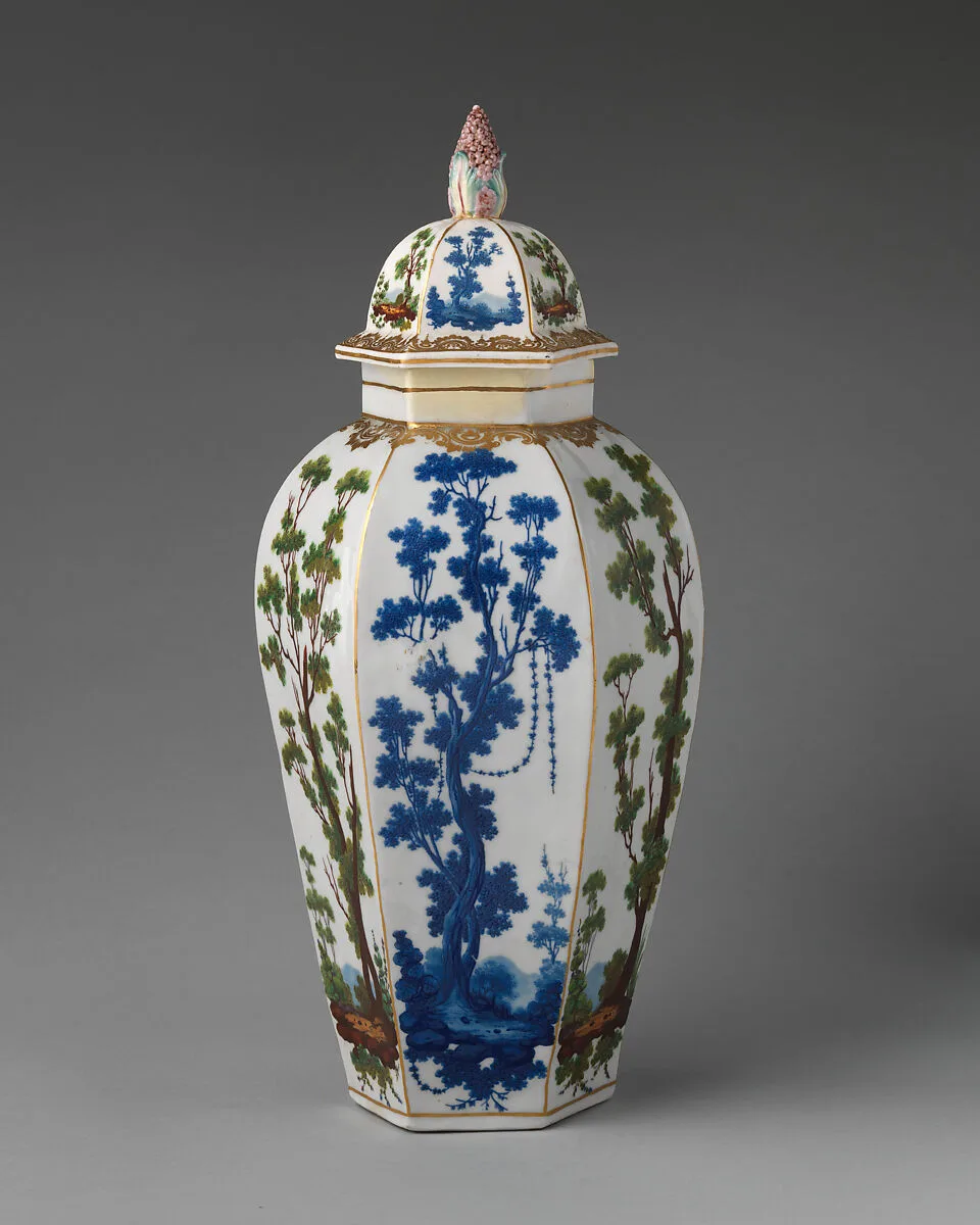 Vase with cover (part of a garniture of three vases) — Bristol|Richard Champion|Socquet