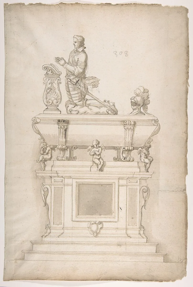 Design for a Man's Tomb — Anonymous, French, 16th century|Jacques Androuet Du Cerceau
