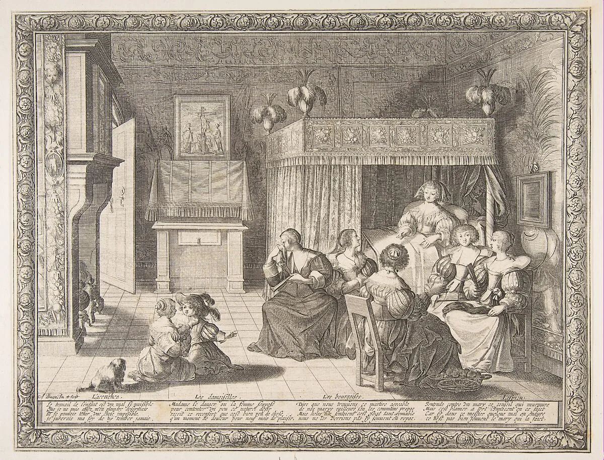Visit to the New Mother — Abraham Bosse|Melchior Tavernier