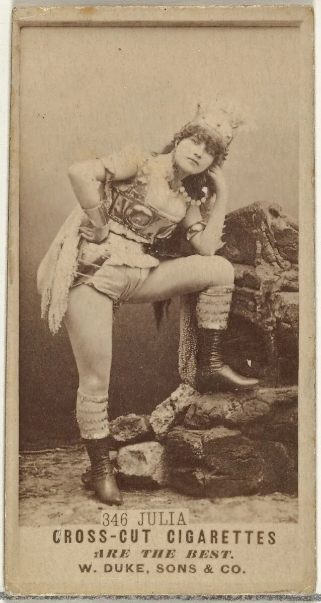 Card Number 346, Julia, from the Actors and Actresses series (N145-3) issued by Duke Sons & Co. to promote Cross Cut Cigarettes — W. Duke, Sons & Co.