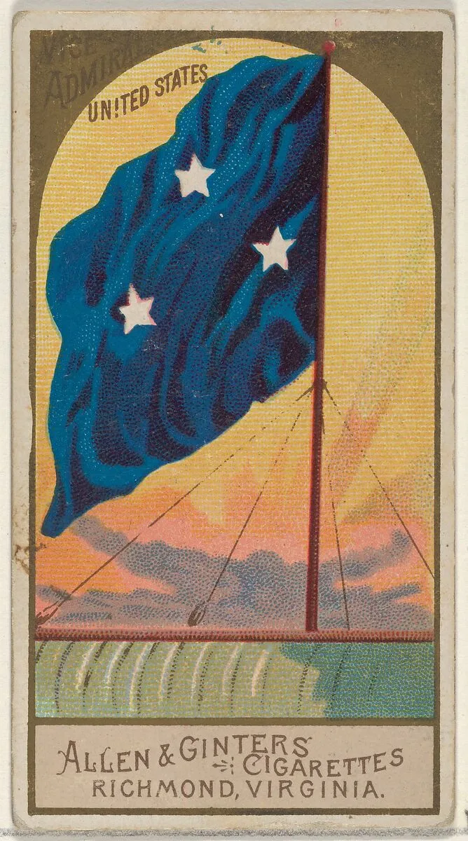 Vice-Admiral, United States, from the Naval Flags series (N17) for Allen & Ginter Cigarettes Brands — Allen & Ginter