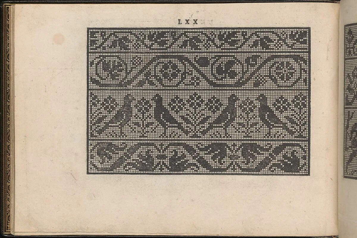 La Vera Perfettione del Disegno di varie sorti di recami, page 35 (verso) — Giovanni Ostaus|Giuseppe Salviati (Giuseppe Porta, called Il Salviati)