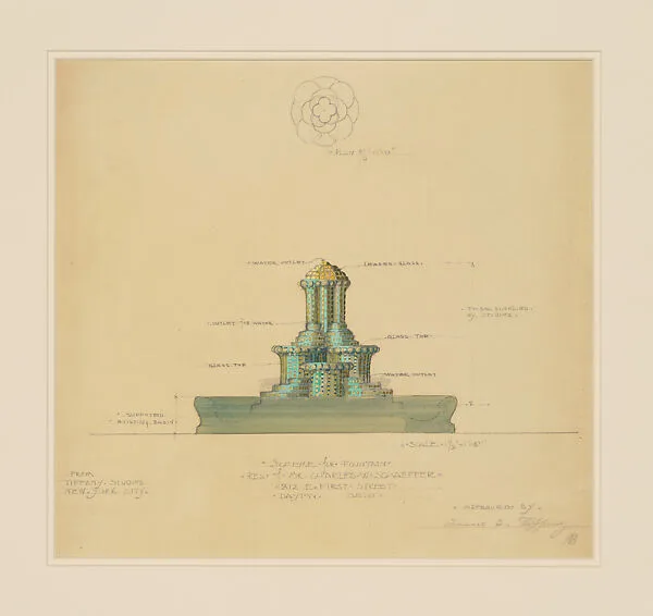 Design for fountain — Louis C. Tiffany|Tiffany Studios