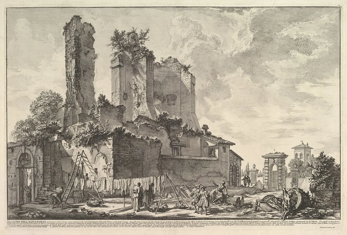 The Fontana dell'Aqua Giulia (Vedute dell avanzo del Castello del'Aqua Giulia) — Giovanni Battista Piranesi