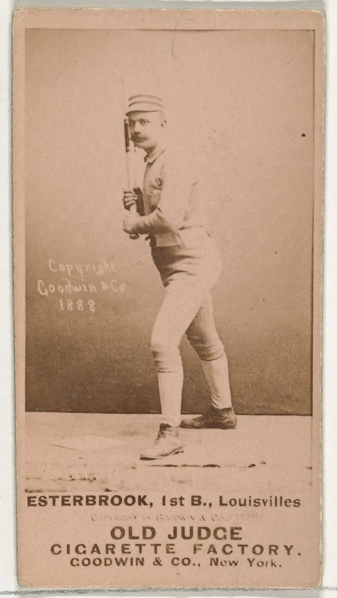 Thomas John "Dude" Esterbrook, 1st Base, Louisville Colonels, from the Old Judge series (N172) for Old Judge Cigarettes — Goodwin & Company
