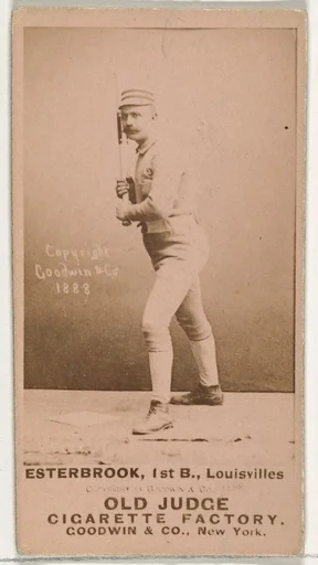 Thomas John "Dude" Esterbrook, 1st Base, Louisville Colonels, from the Old Judge series (N172) for Old Judge Cigarettes